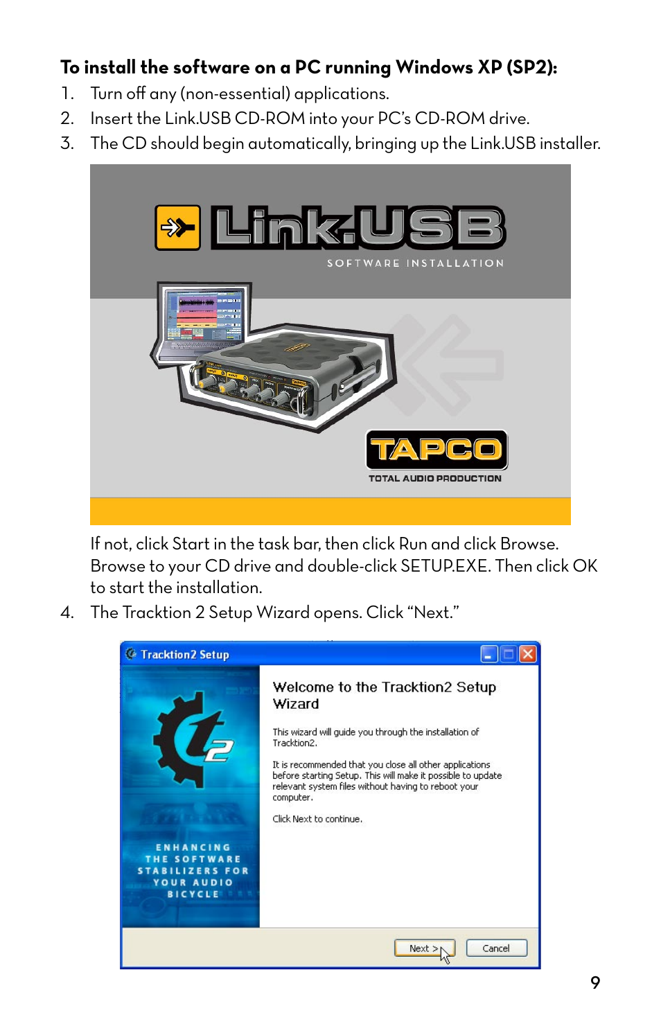 On a pc | Tapco MP3 Player User Manual | Page 9 / 20