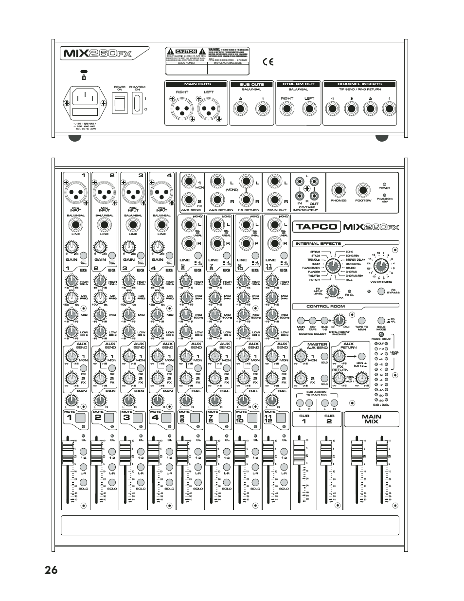 Tapco MIX.220FX User Manual | Page 26 / 28