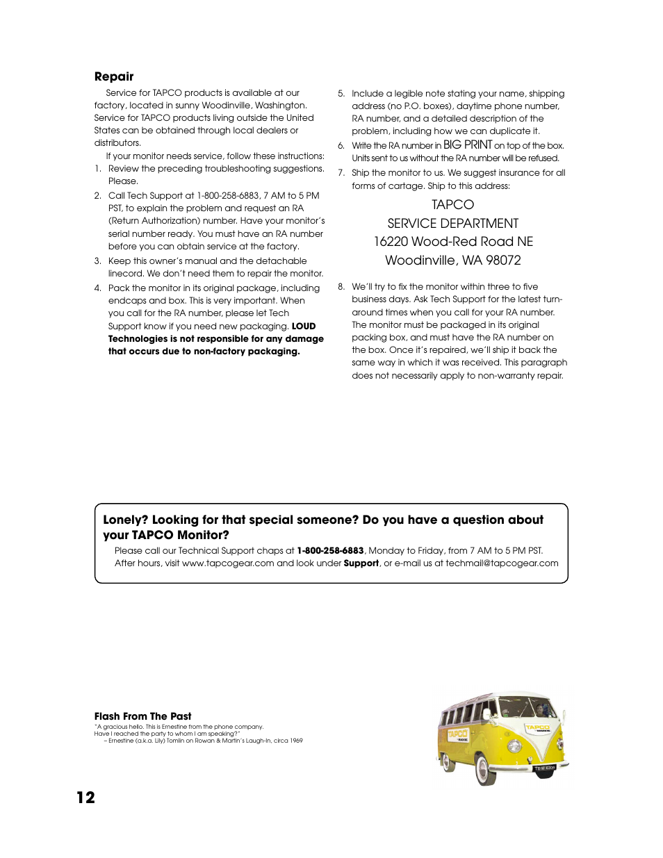 Tapco S8 User Manual | Page 12 / 16