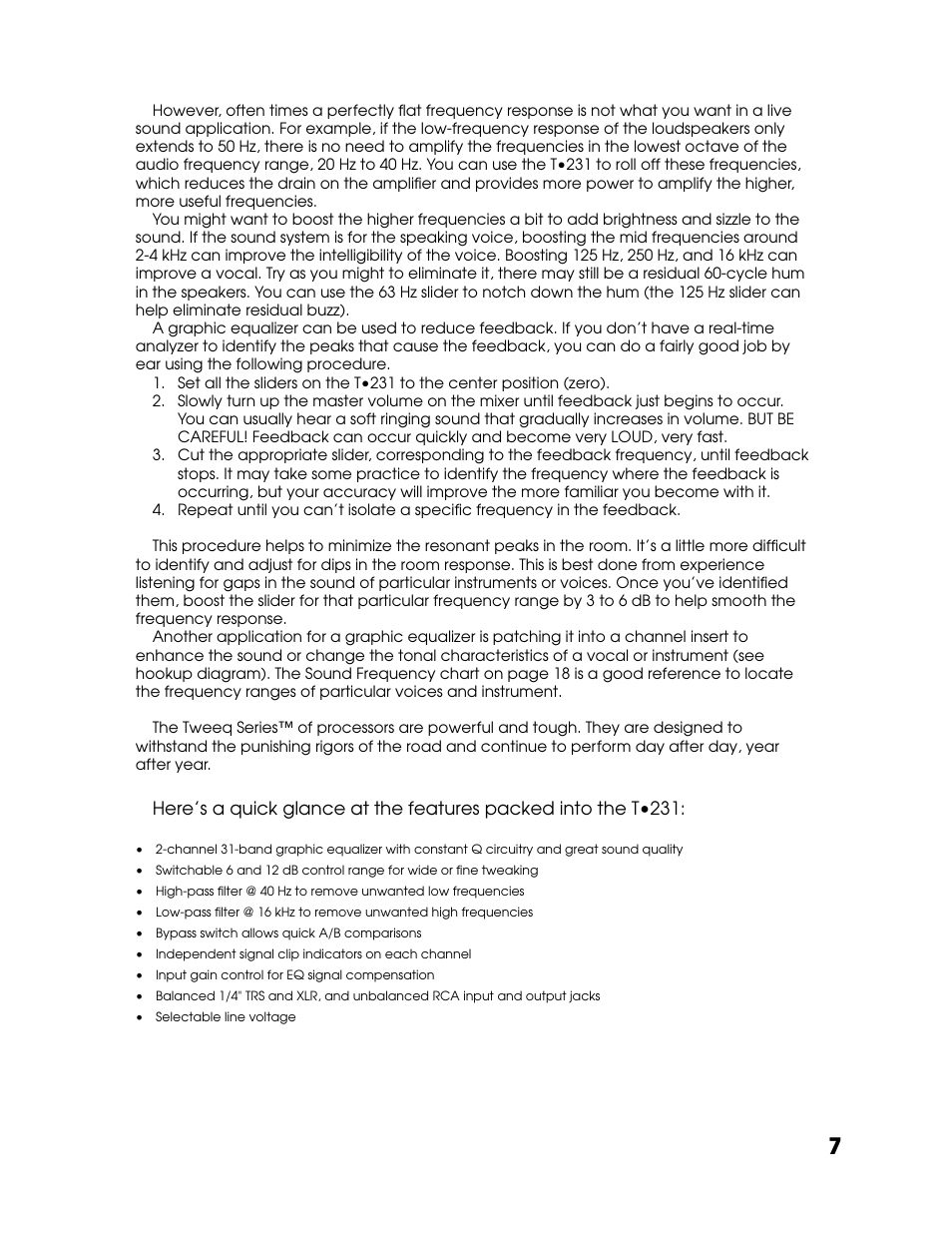 Tapco T-231 User Manual | Page 7 / 20