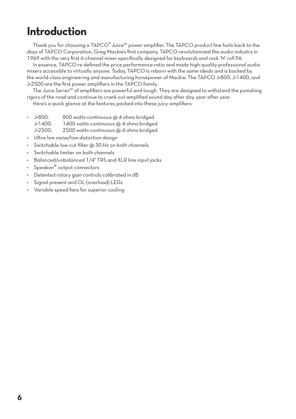 Introduction | Tapco pmn User Manual | Page 6 / 20