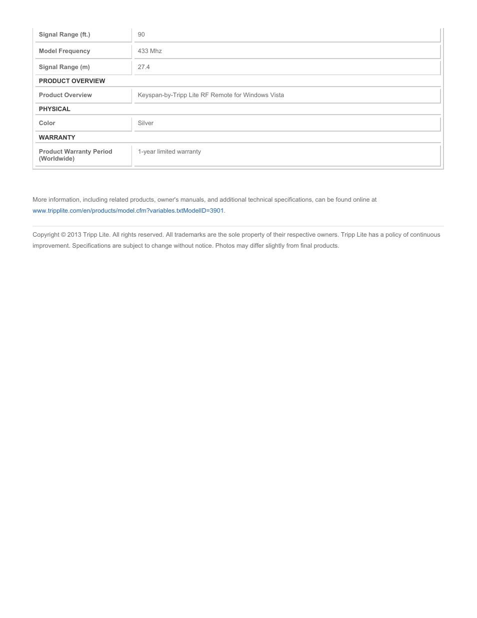 Tripp Lite ER-V2 User Manual | Page 2 / 2