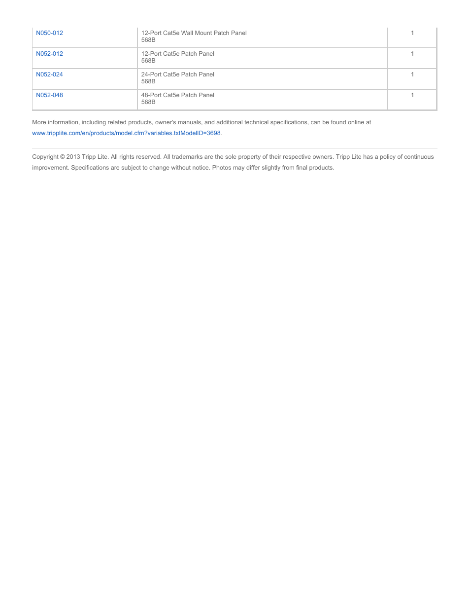 Tripp Lite N002-002-GY User Manual | Page 3 / 3