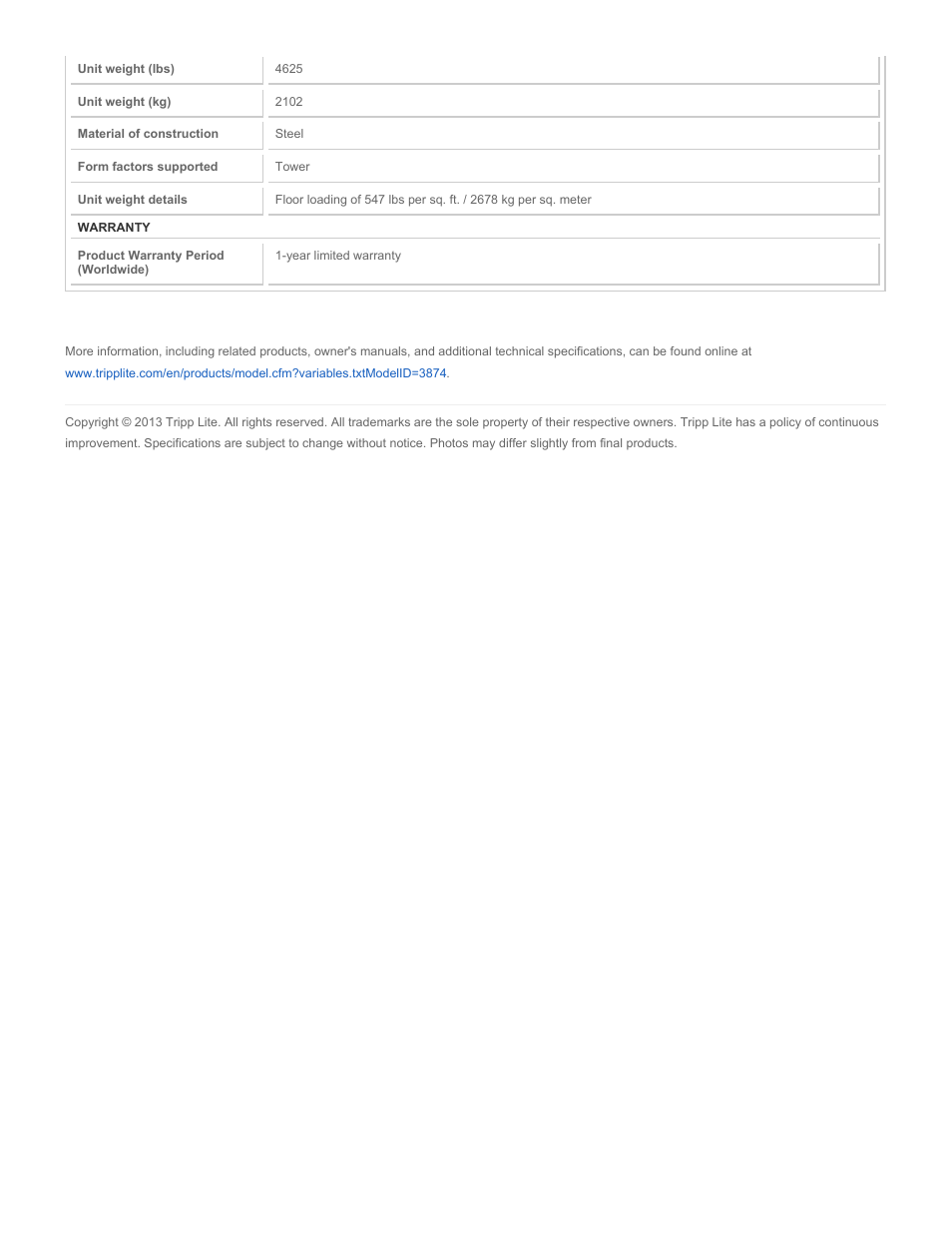 Tripp Lite BP480V140 User Manual | Page 2 / 2