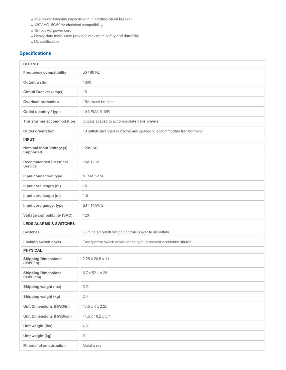 Tripp Lite TLM1015NC User Manual | Page 2 / 3