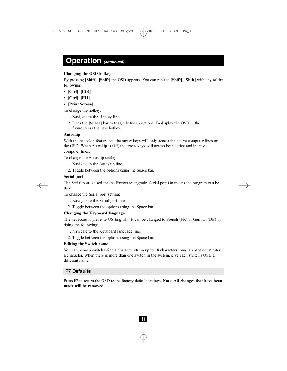 Operation | Tripp Lite NETCOMMANDERTM B072-016-1 User Manual | Page 11 / 24