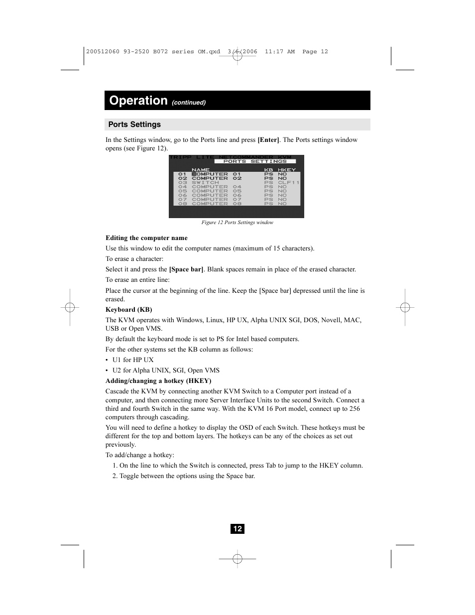 Operation | Tripp Lite NETCOMMANDERTM B072-016-1 User Manual | Page 12 / 24
