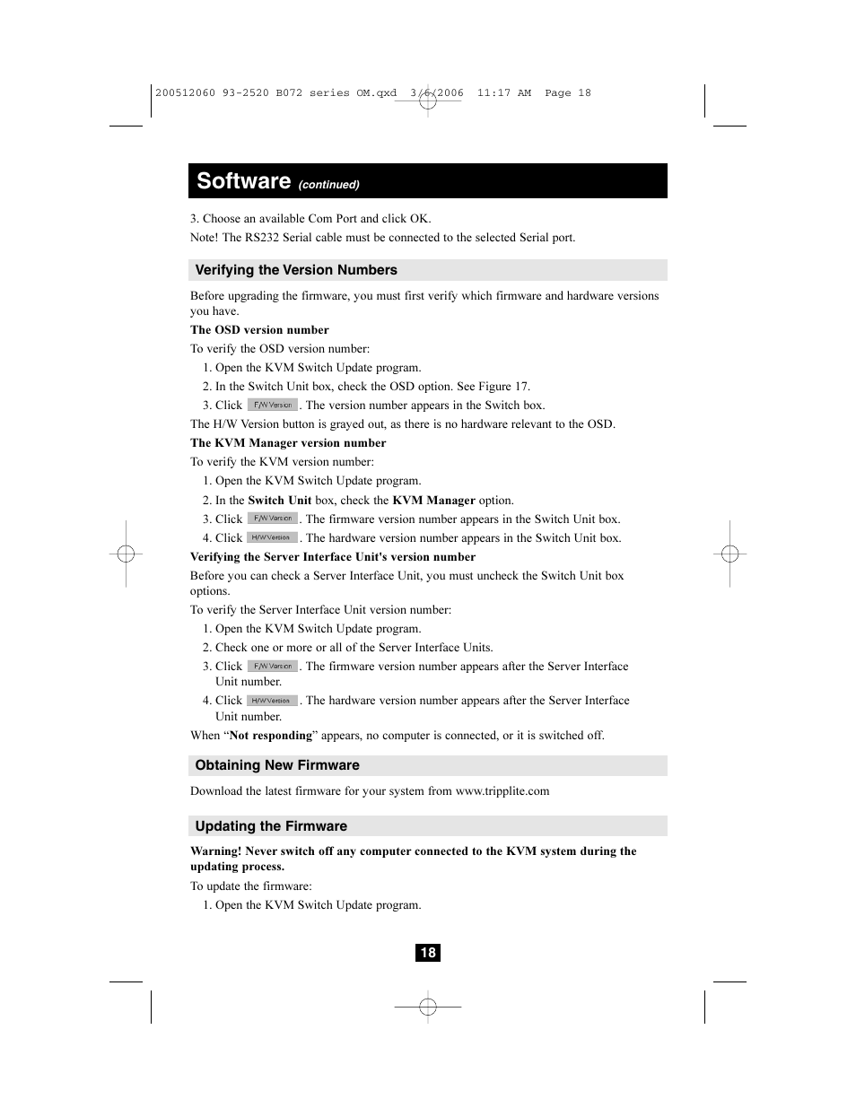 Software | Tripp Lite NETCOMMANDERTM B072-016-1 User Manual | Page 18 / 24