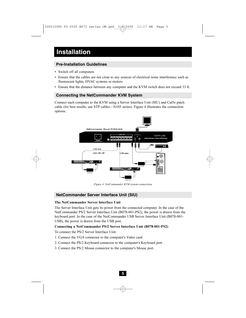 Installation | Tripp Lite NETCOMMANDERTM B072-016-1 User Manual | Page 5 / 24