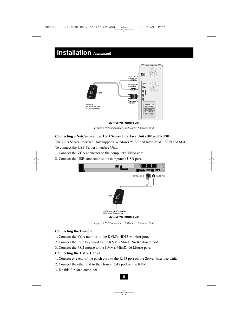 Installation | Tripp Lite NETCOMMANDERTM B072-016-1 User Manual | Page 6 / 24