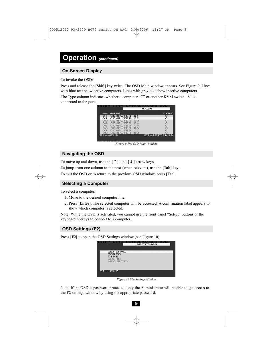 Operation | Tripp Lite NETCOMMANDERTM B072-016-1 User Manual | Page 9 / 24