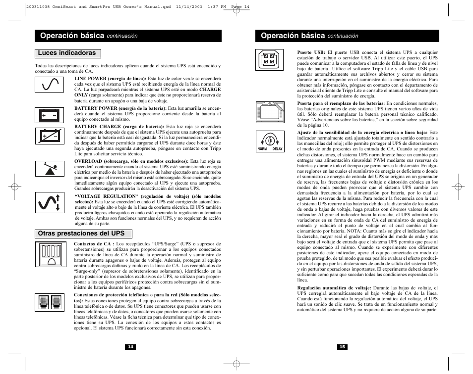 Operación básica | Tripp Lite OmniSmart USB User Manual | Page 8 / 13