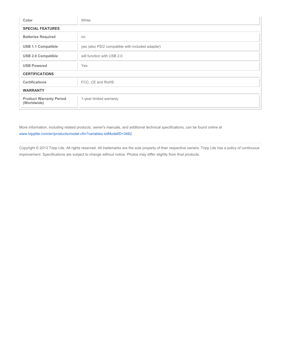 Tripp Lite IN3009KB User Manual | Page 2 / 2