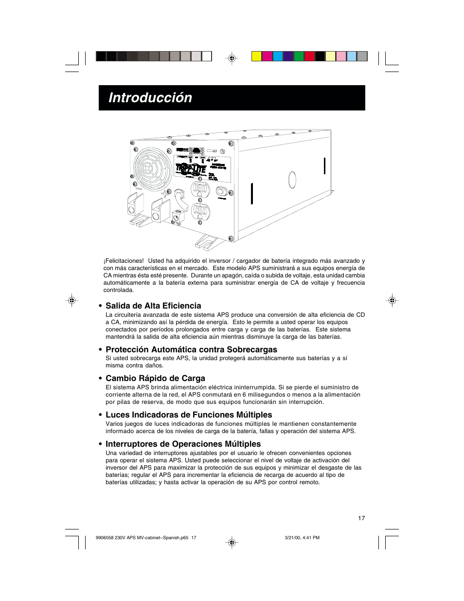 Introducción | Tripp Lite APS 912 INT  ES User Manual | Page 17 / 36
