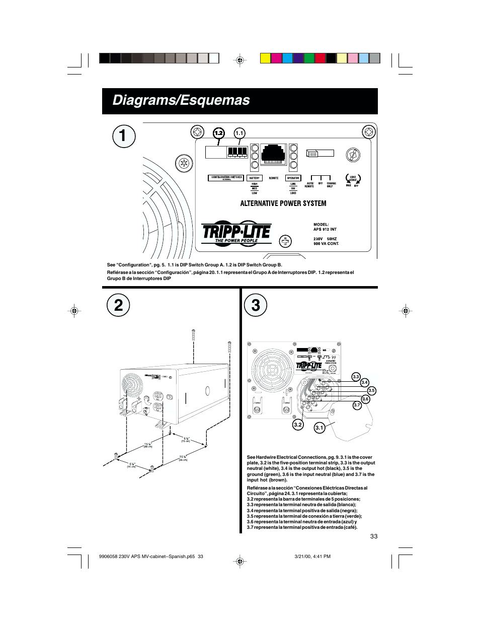 Diagrams/esquemas | Tripp Lite APS 912 INT  ES User Manual | Page 33 / 36