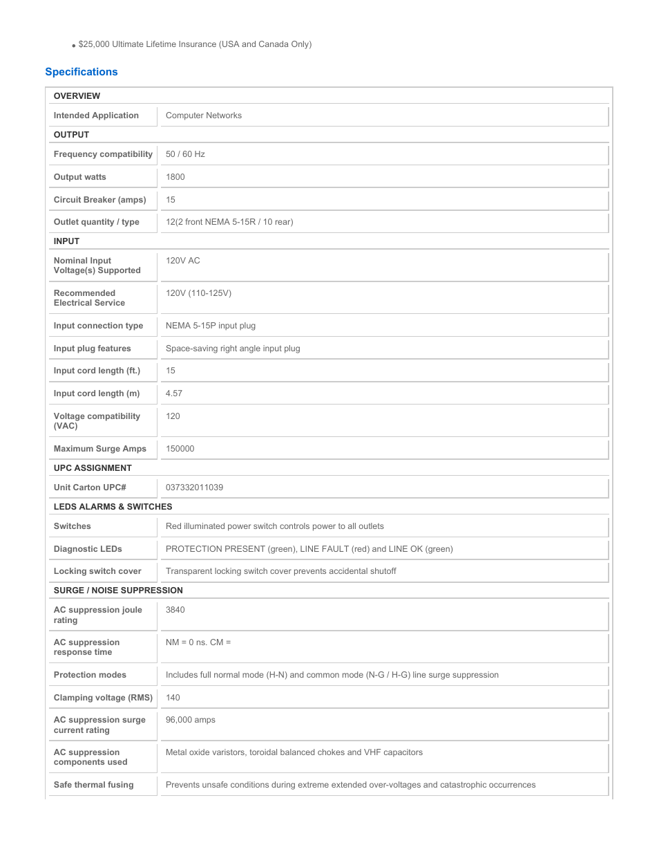 Tripp Lite ISOBAR12ULTRA User Manual | Page 2 / 4
