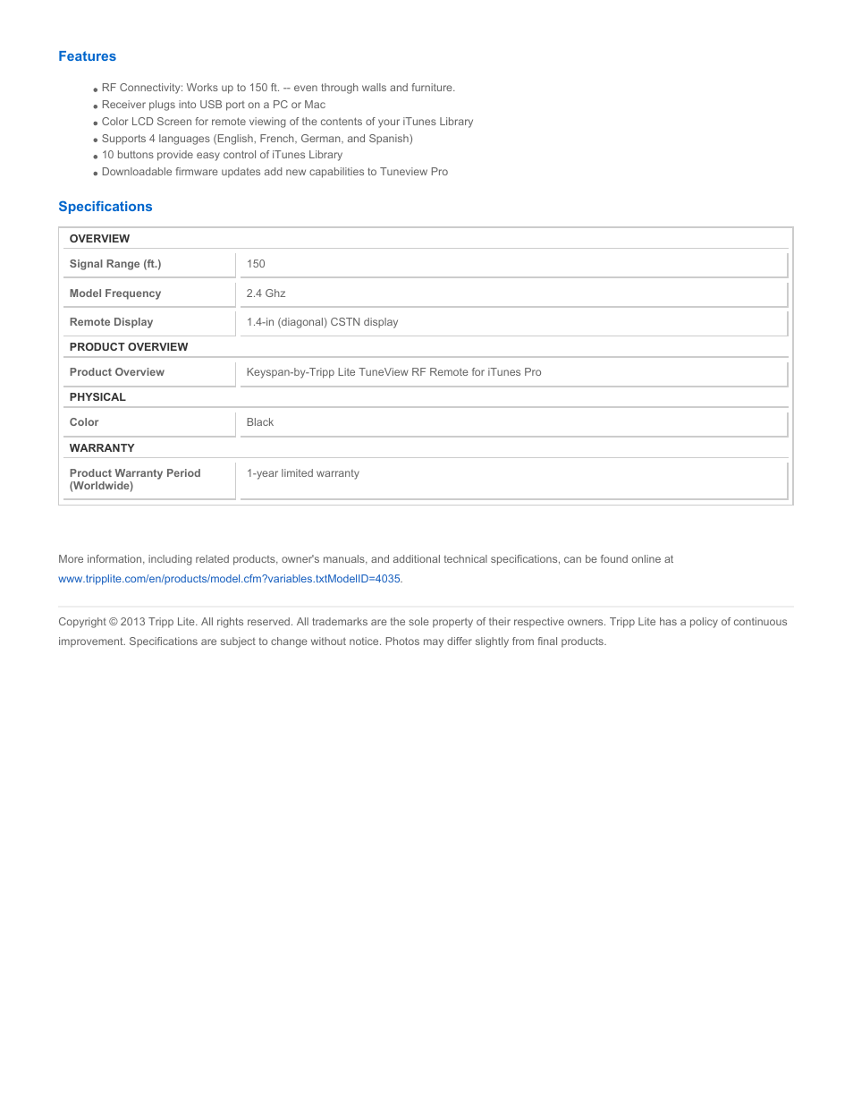 Tripp Lite TVUSB-PRO5 User Manual | Page 2 / 2