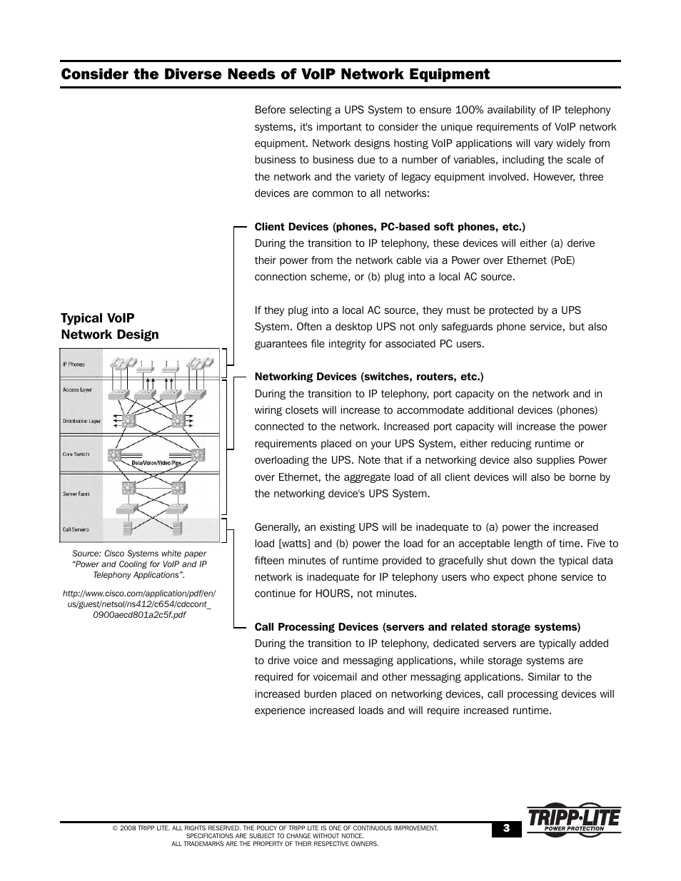 Typical voip network design | Tripp Lite H2561 User Manual | Page 3 / 15