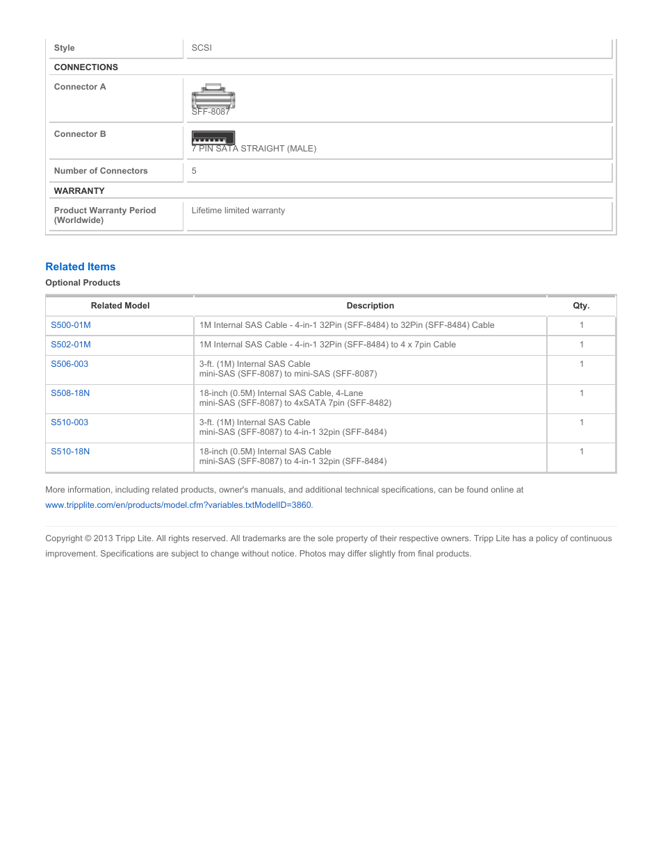 Tripp Lite S508-003 User Manual | Page 2 / 2