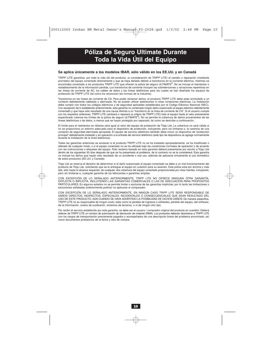 Tripp Lite RS-1215-HG User Manual | Page 10 / 16