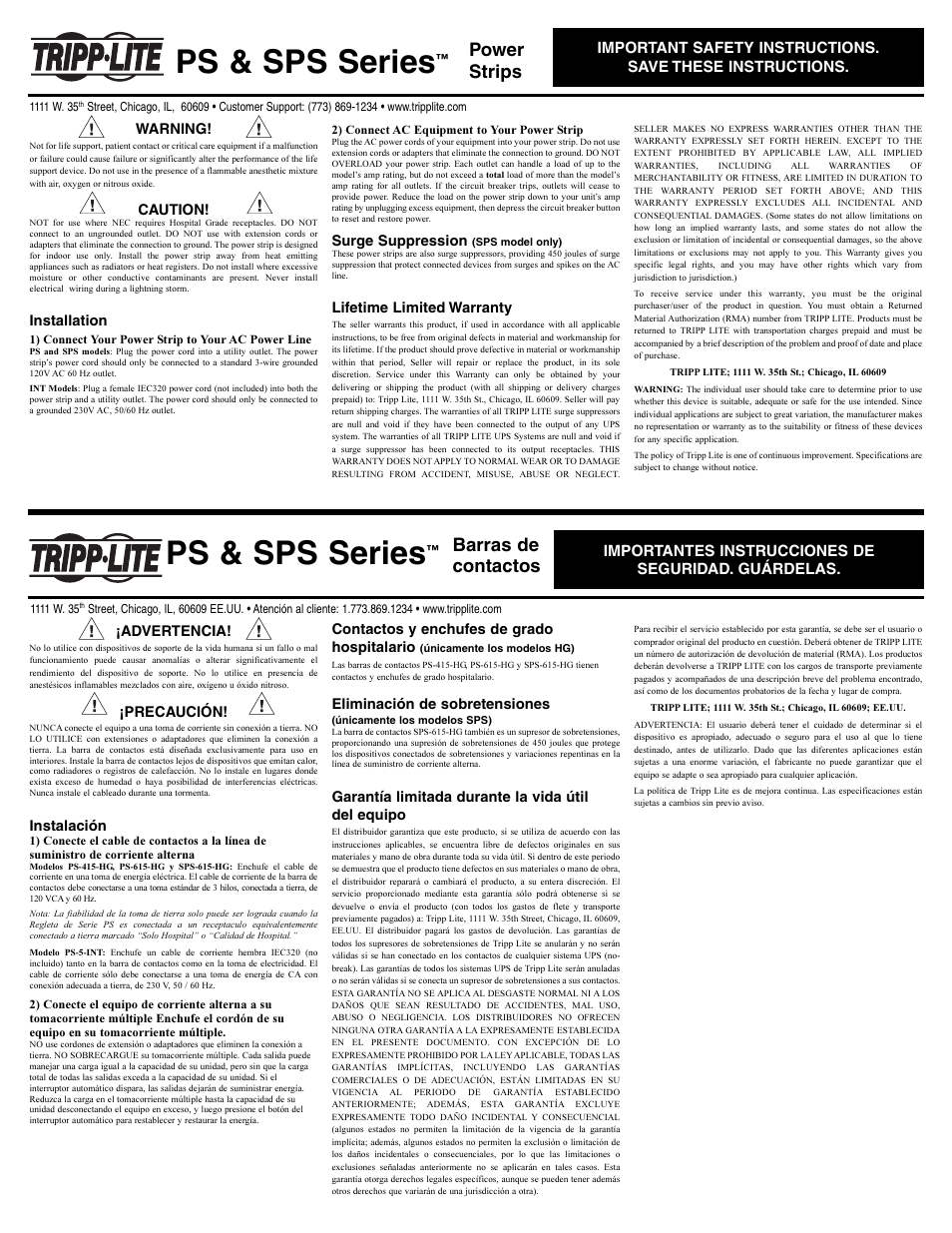 Tripp Lite 93-2216 User Manual | 3 pages