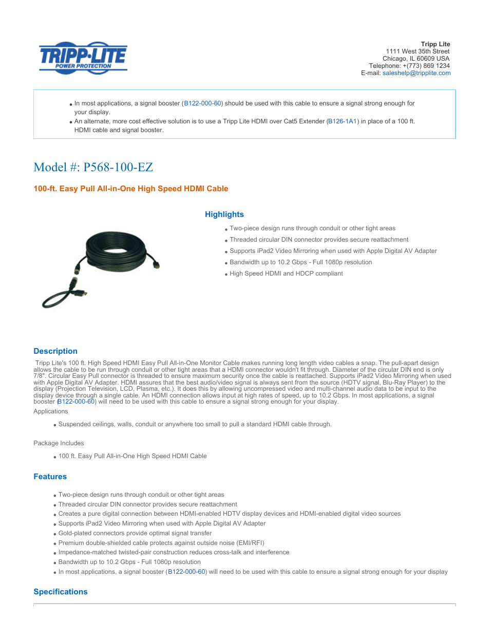 Tripp Lite UL20276 User Manual | 3 pages