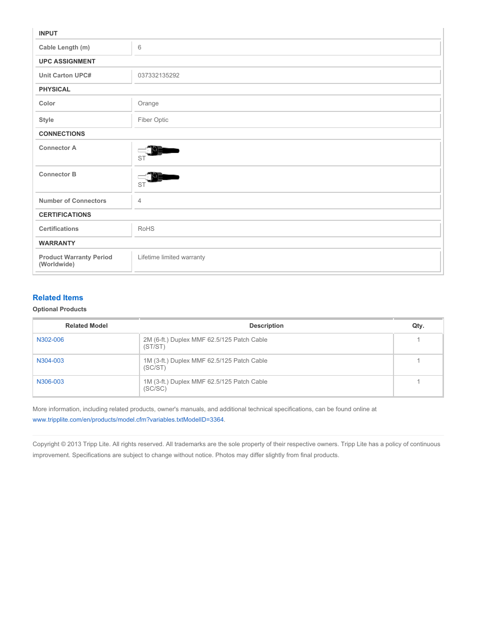 Tripp Lite N302-06M User Manual | Page 2 / 2