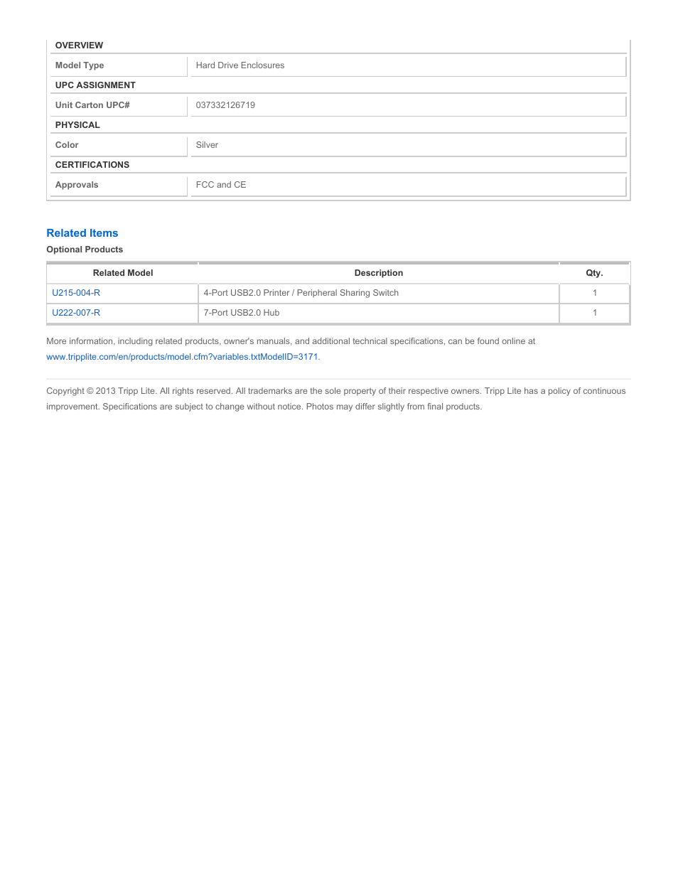 Tripp Lite U256-025-R User Manual | Page 2 / 2