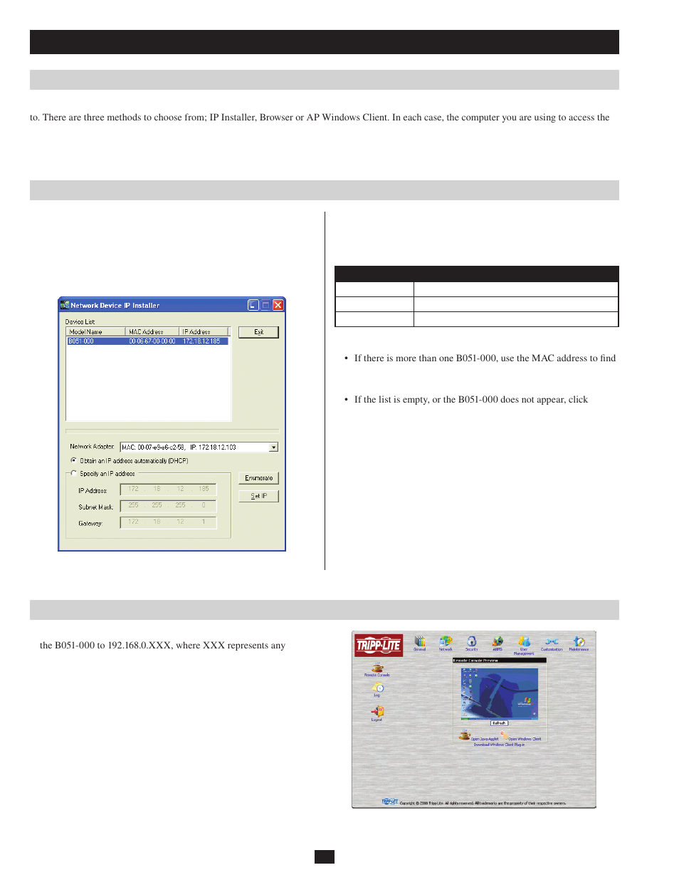 Setting up an ip address | Tripp Lite B051-000 IP User Manual | Page 10 / 65