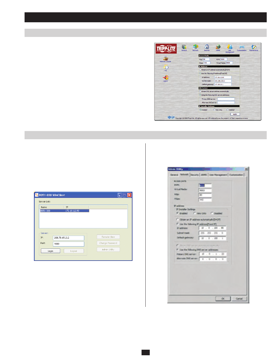 Setting up an ip address | Tripp Lite B051-000 IP User Manual | Page 11 / 65