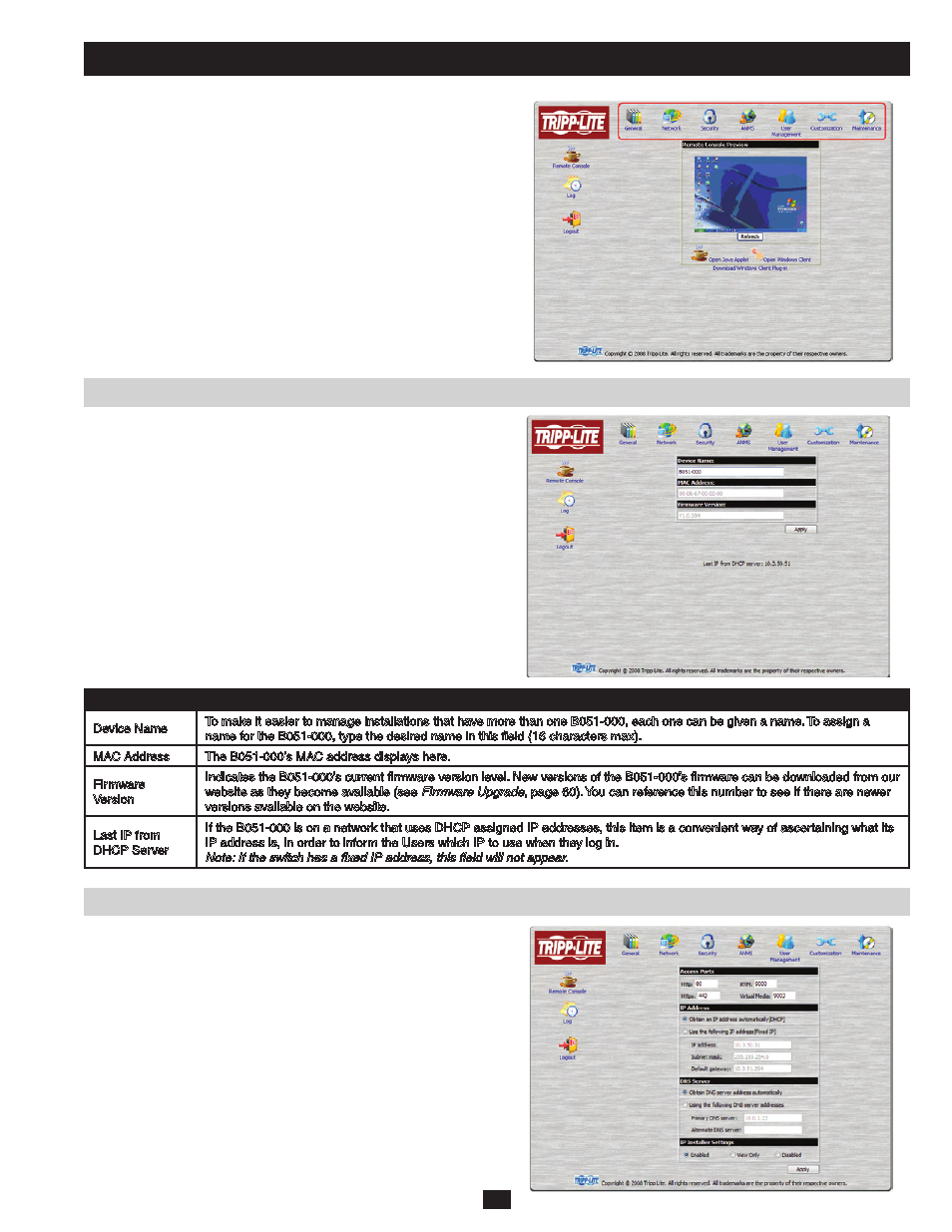 Administration | Tripp Lite B051-000 IP User Manual | Page 15 / 65