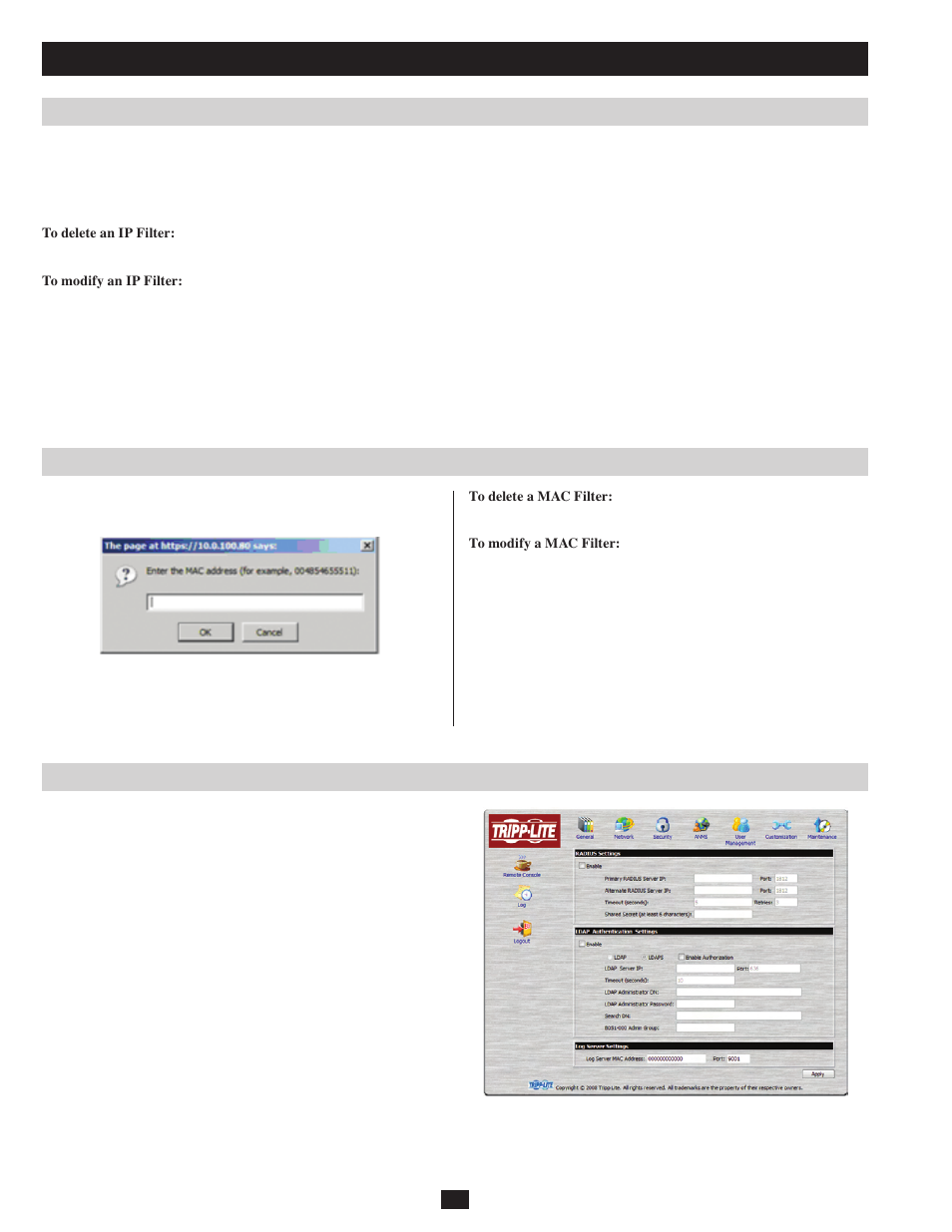 Administration | Tripp Lite B051-000 IP User Manual | Page 18 / 65