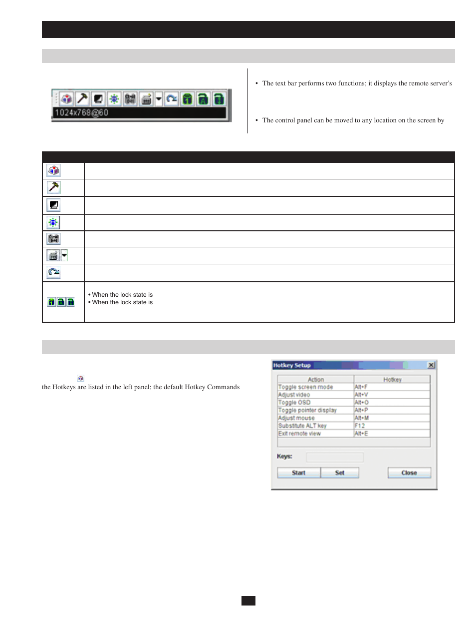 The java applet, The java applet control panel hotkey setup | Tripp Lite B051-000 IP User Manual | Page 37 / 65