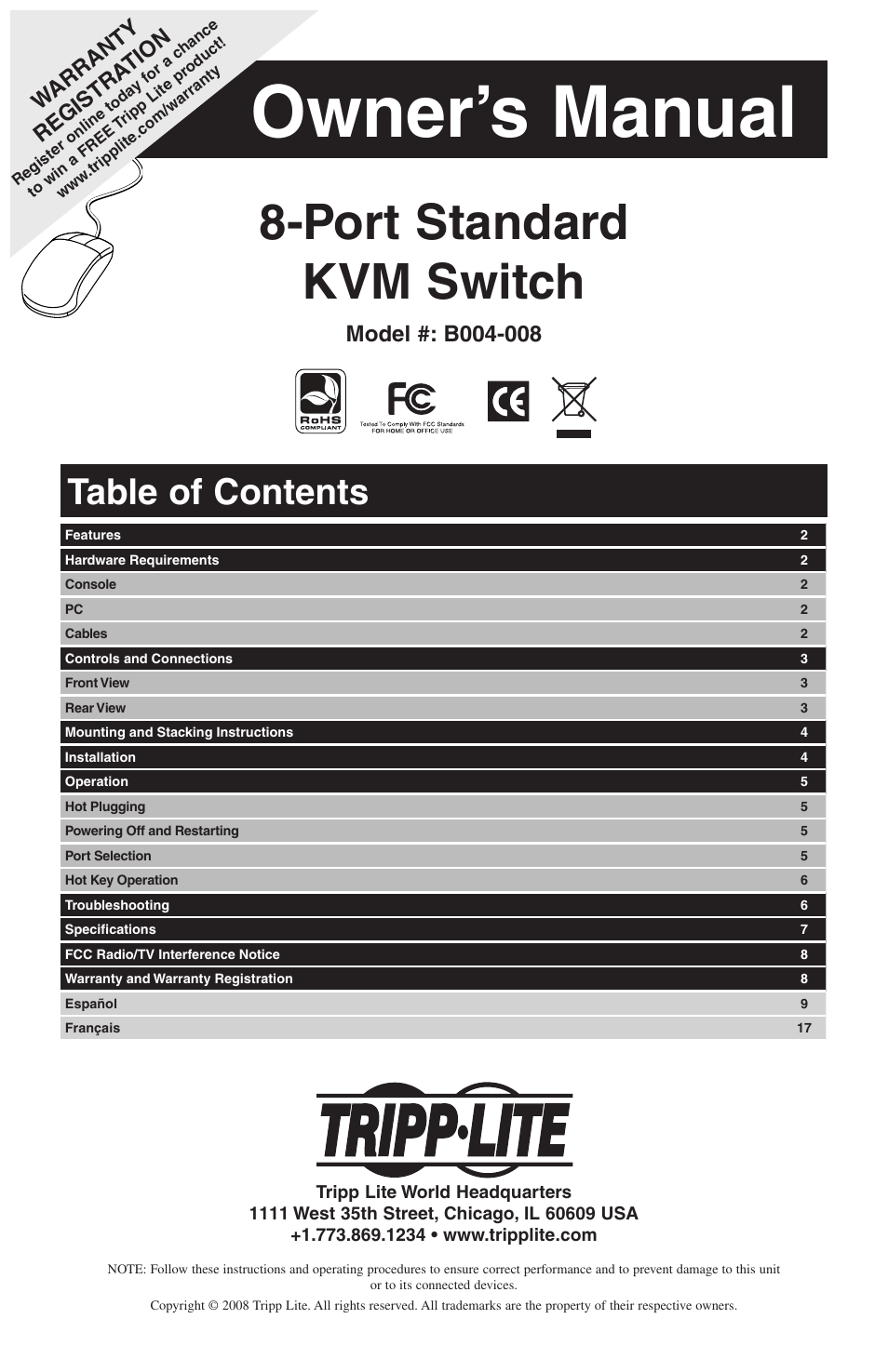 Tripp Lite B004-008 User Manual | 9 pages
