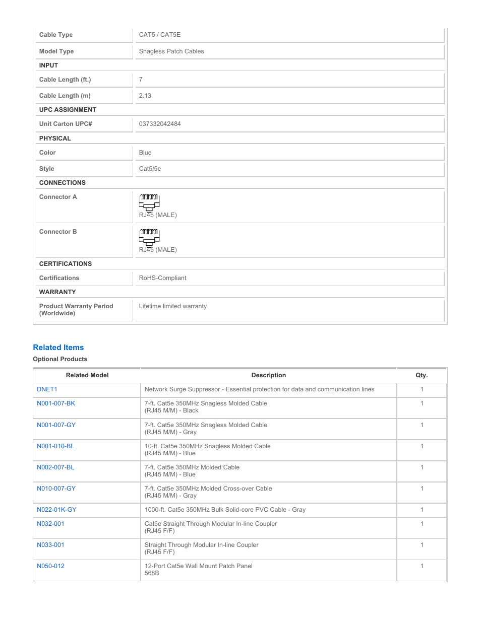 Tripp Lite N001-007-BL User Manual | Page 2 / 3