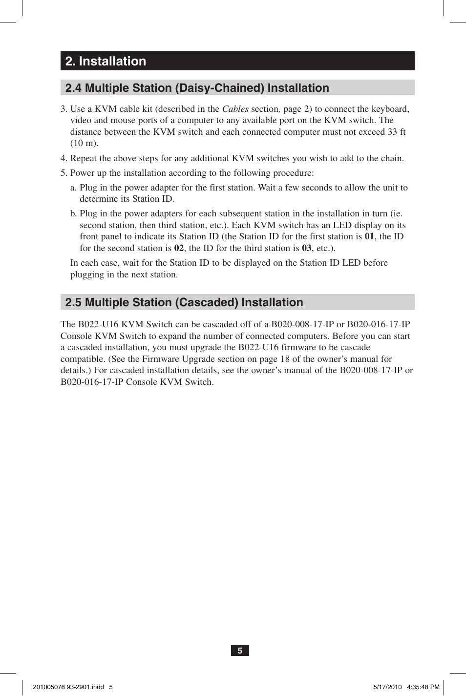 Installation | Tripp Lite B022-U16KVM User Manual | Page 5 / 8