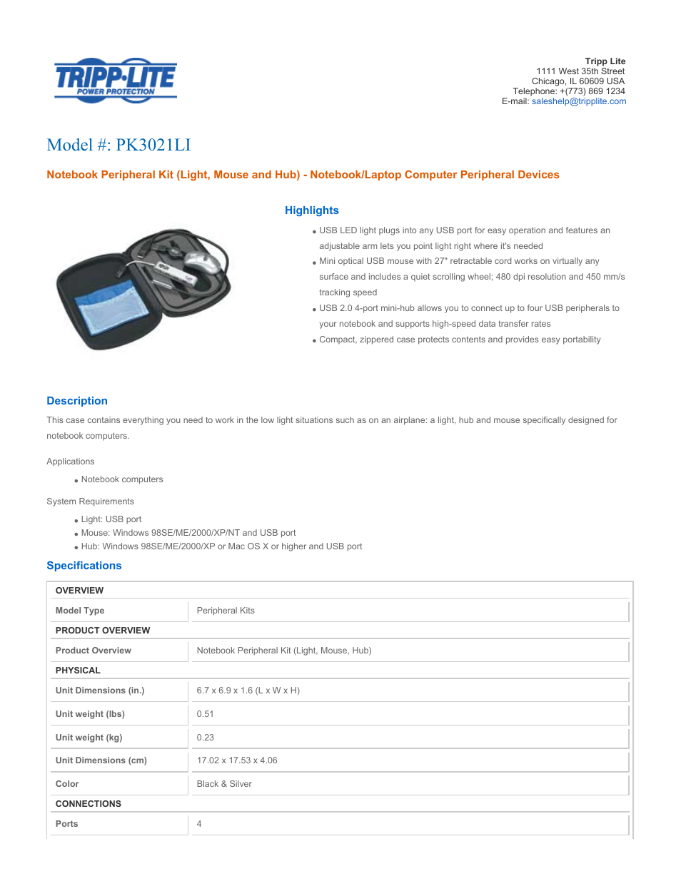 Tripp Lite PK3021LI User Manual | 2 pages