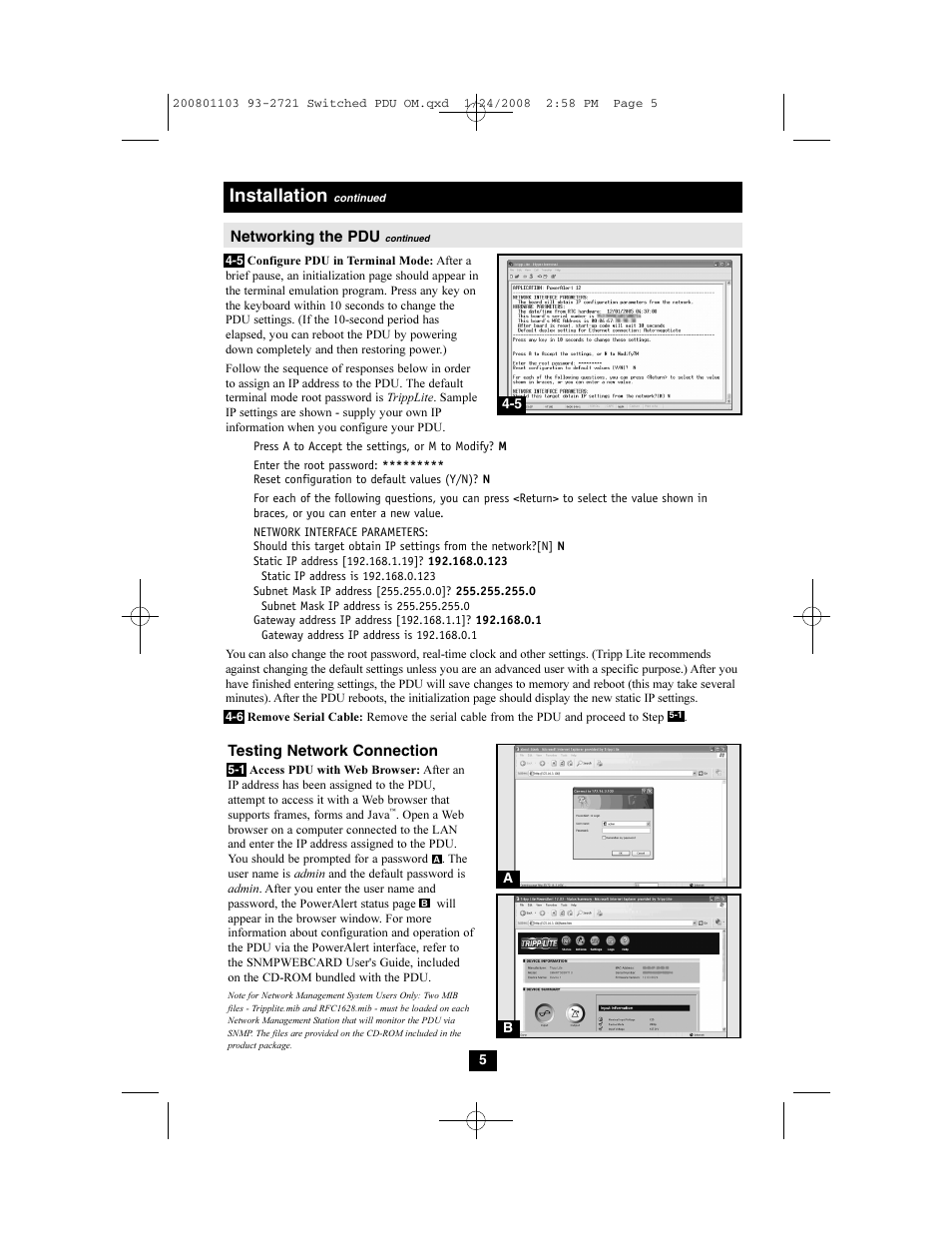 Installation | Tripp Lite Switched Rack PDU User Manual | Page 5 / 10