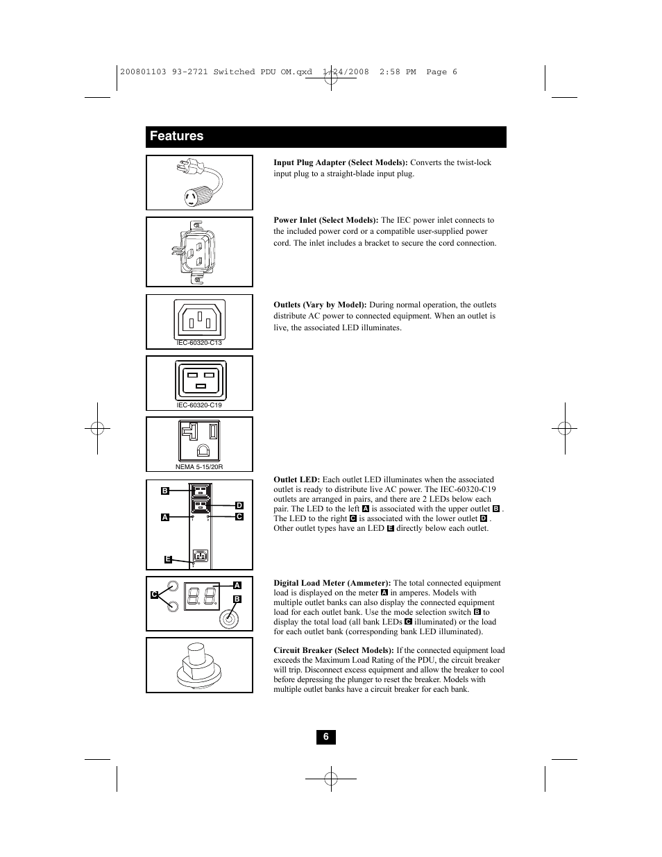 Features | Tripp Lite Switched Rack PDU User Manual | Page 6 / 10
