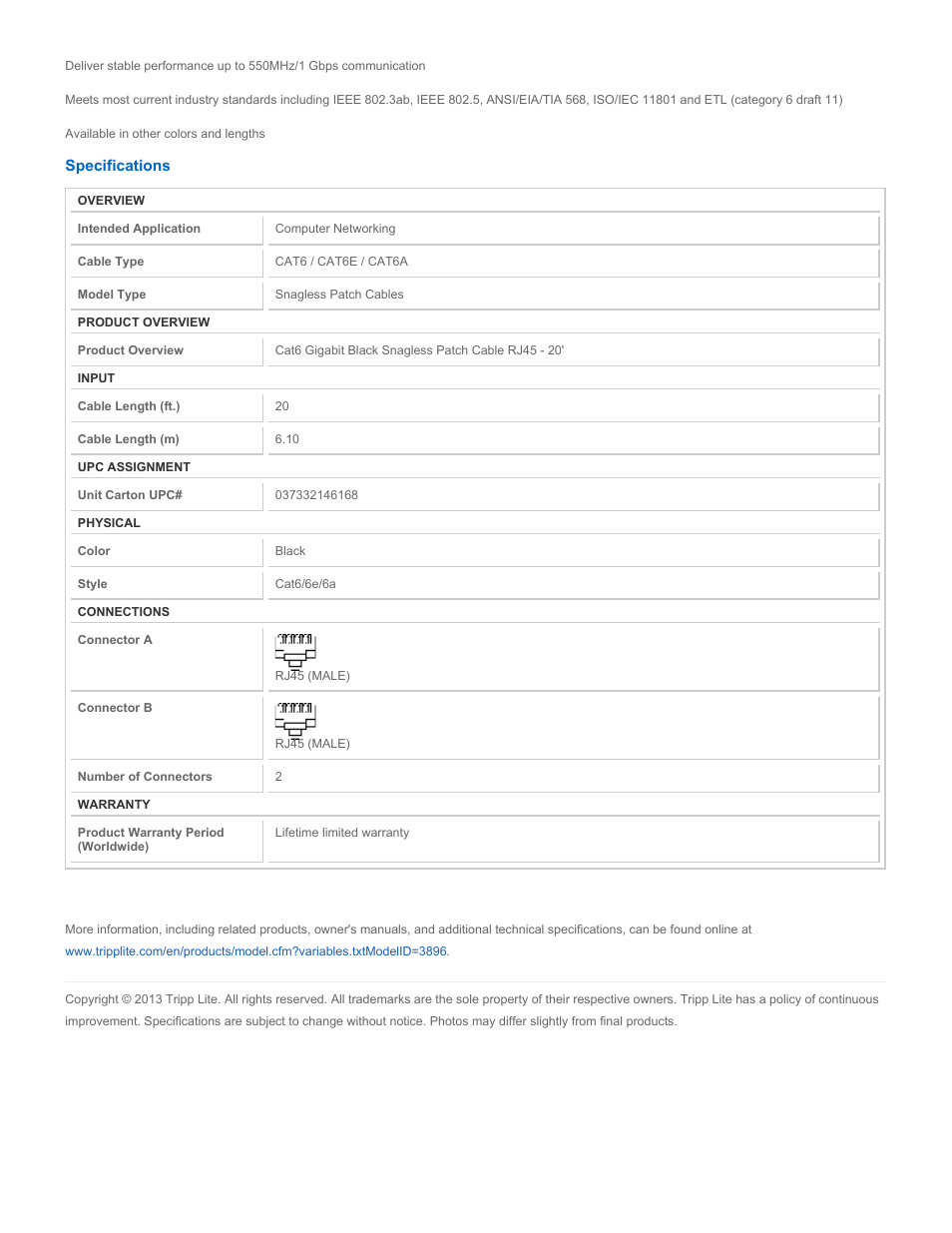 Tripp Lite N201-020-BK User Manual | Page 2 / 2
