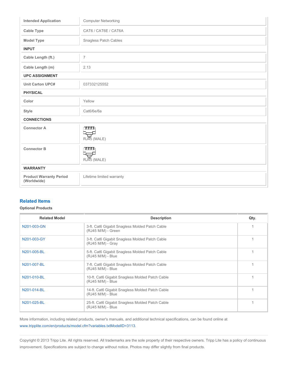 Tripp Lite N201-007-YW User Manual | Page 2 / 3