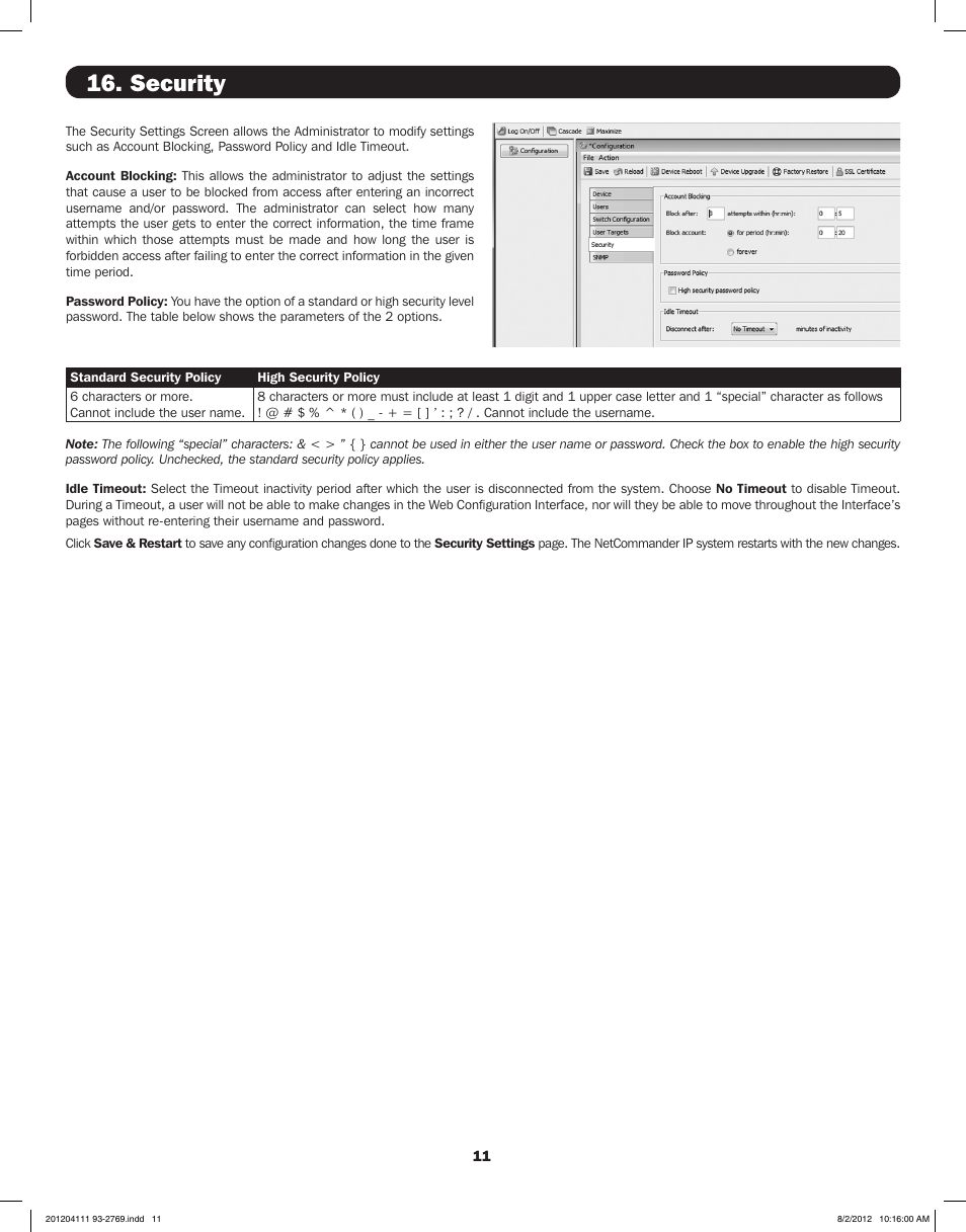 Security | Tripp Lite IP CAT5 B072-016-1-IP User Manual | Page 11 / 32