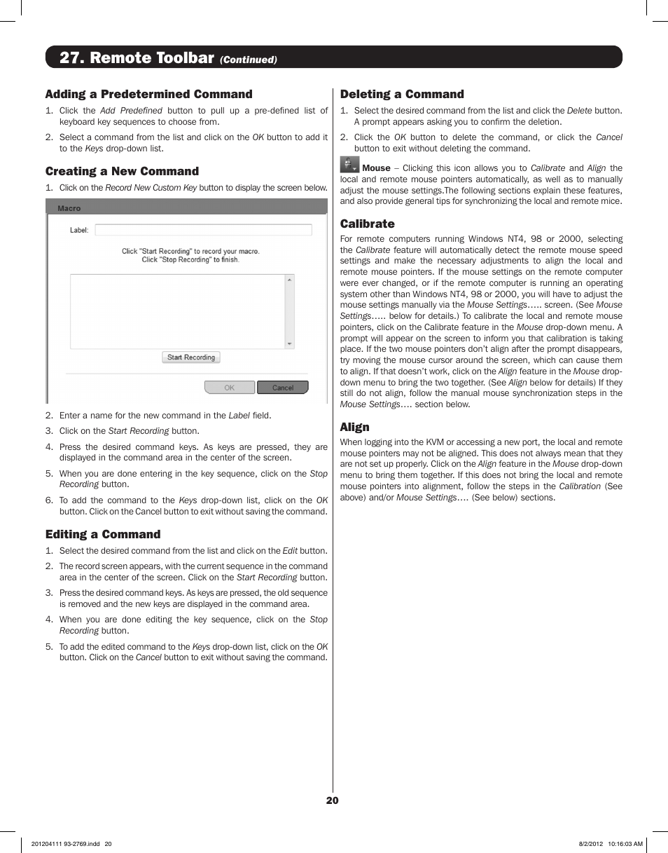 Remote toolbar | Tripp Lite IP CAT5 B072-016-1-IP User Manual | Page 20 / 32