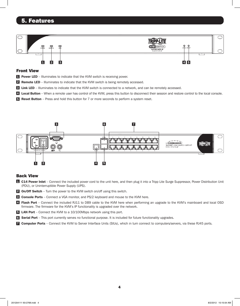Features | Tripp Lite IP CAT5 B072-016-1-IP User Manual | Page 4 / 32