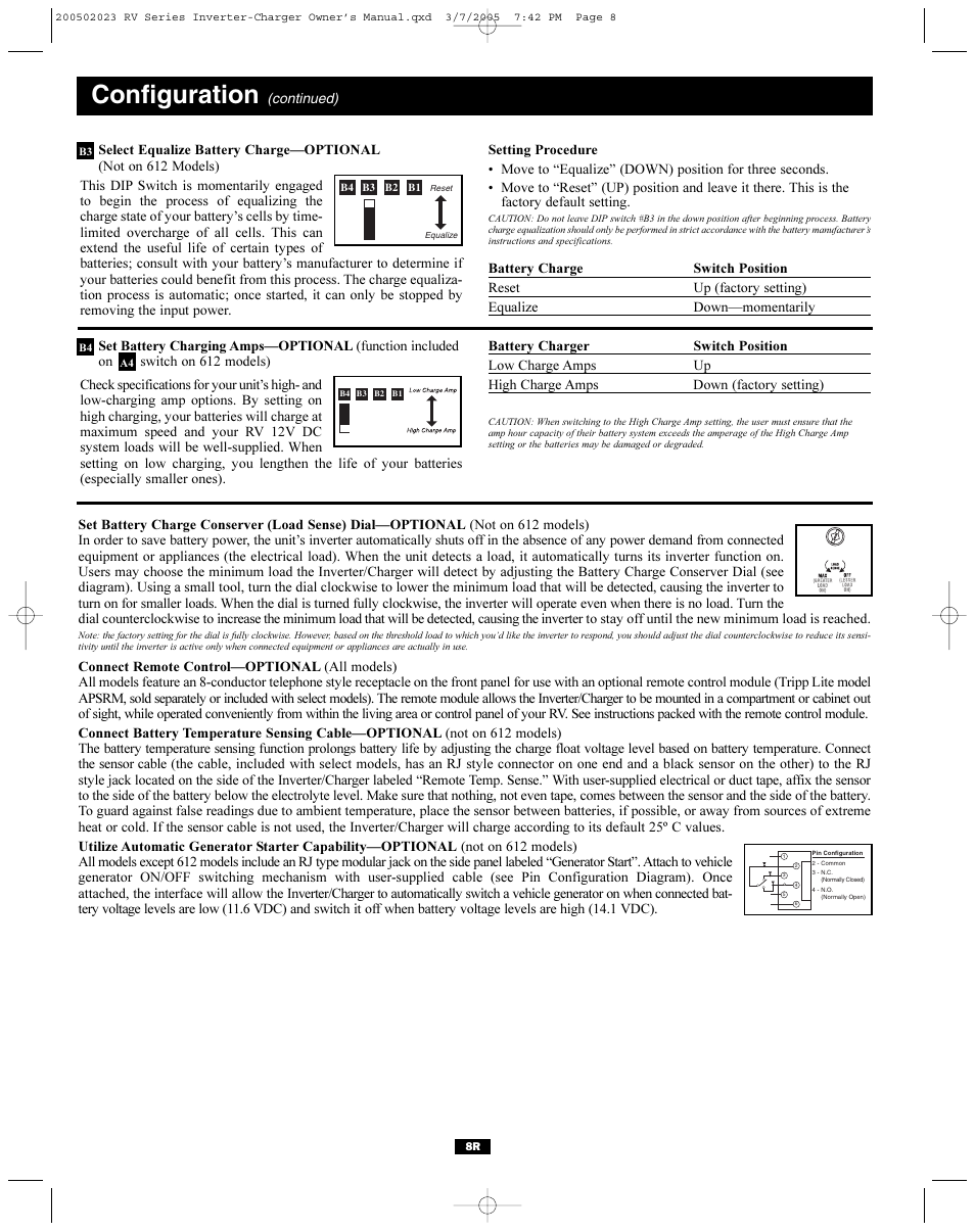 Configuration, Continued) | Tripp Lite PowerVerter RV612ULH User Manual | Page 8 / 14