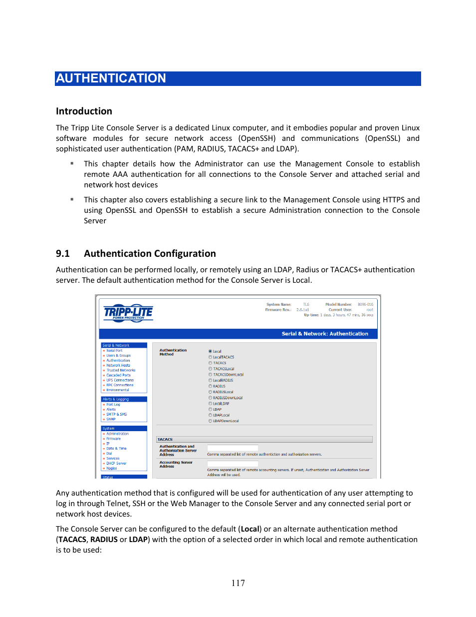 Authentication | Tripp Lite 93-2879 User Manual | Page 117 / 224