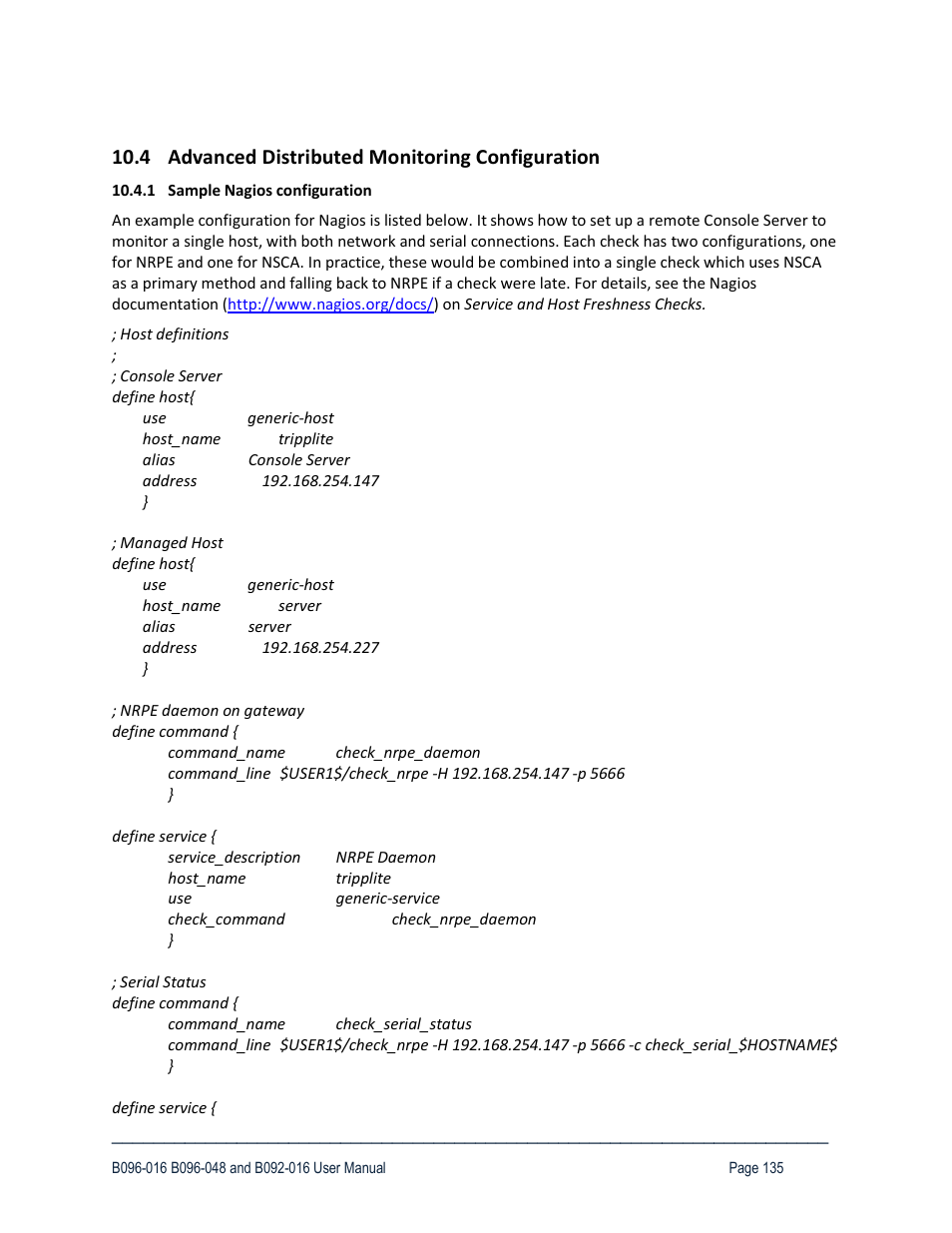 4 advanced distributed monitoring configuration | Tripp Lite 93-2879 User Manual | Page 135 / 224