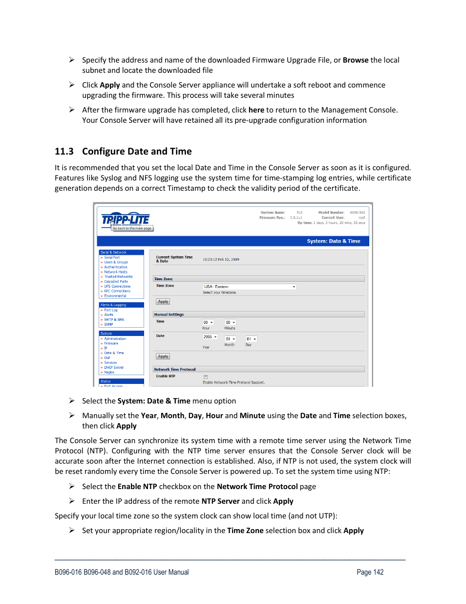 3 configure date and time | Tripp Lite 93-2879 User Manual | Page 142 / 224