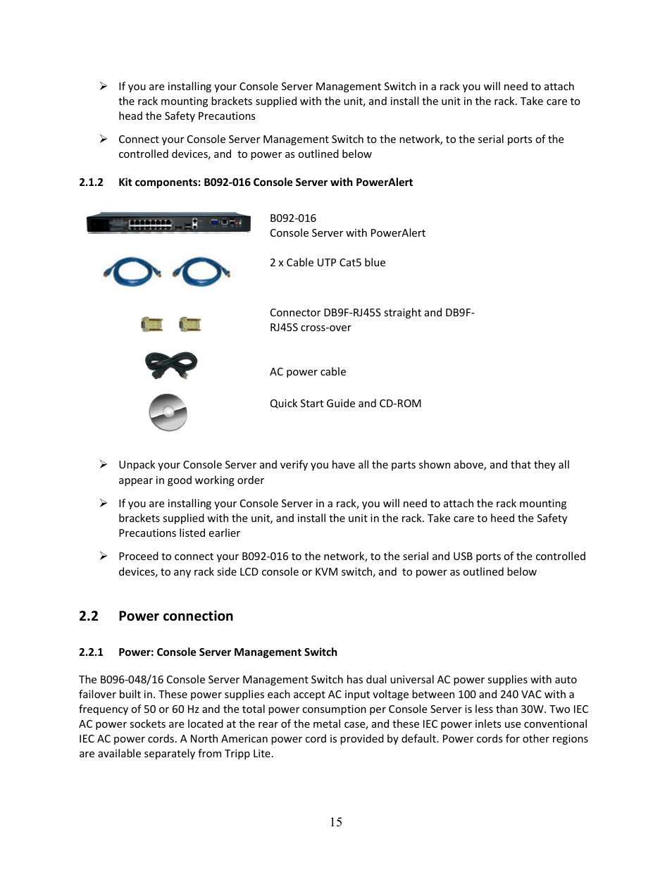 2 power connection | Tripp Lite 93-2879 User Manual | Page 15 / 224