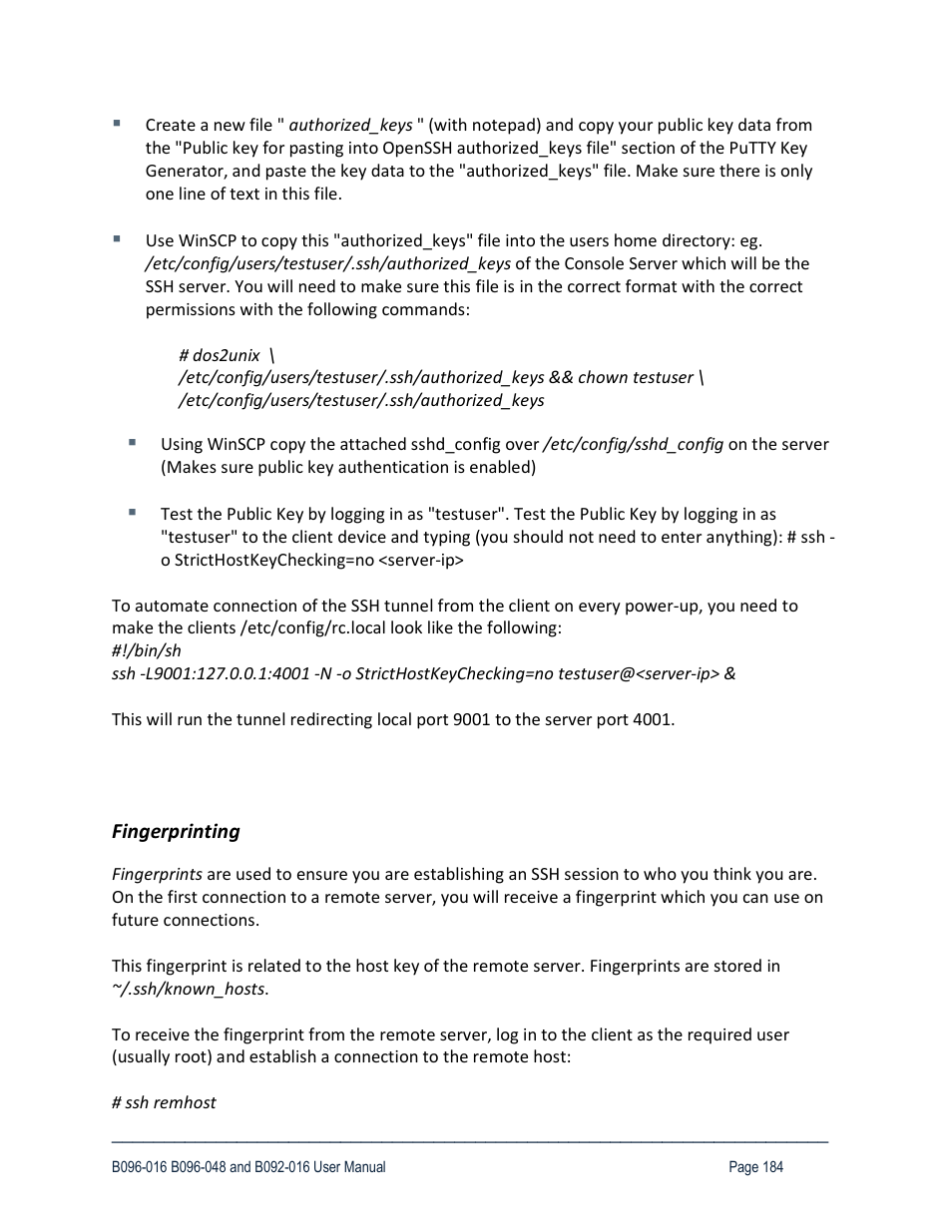 Fingerprinting | Tripp Lite 93-2879 User Manual | Page 184 / 224